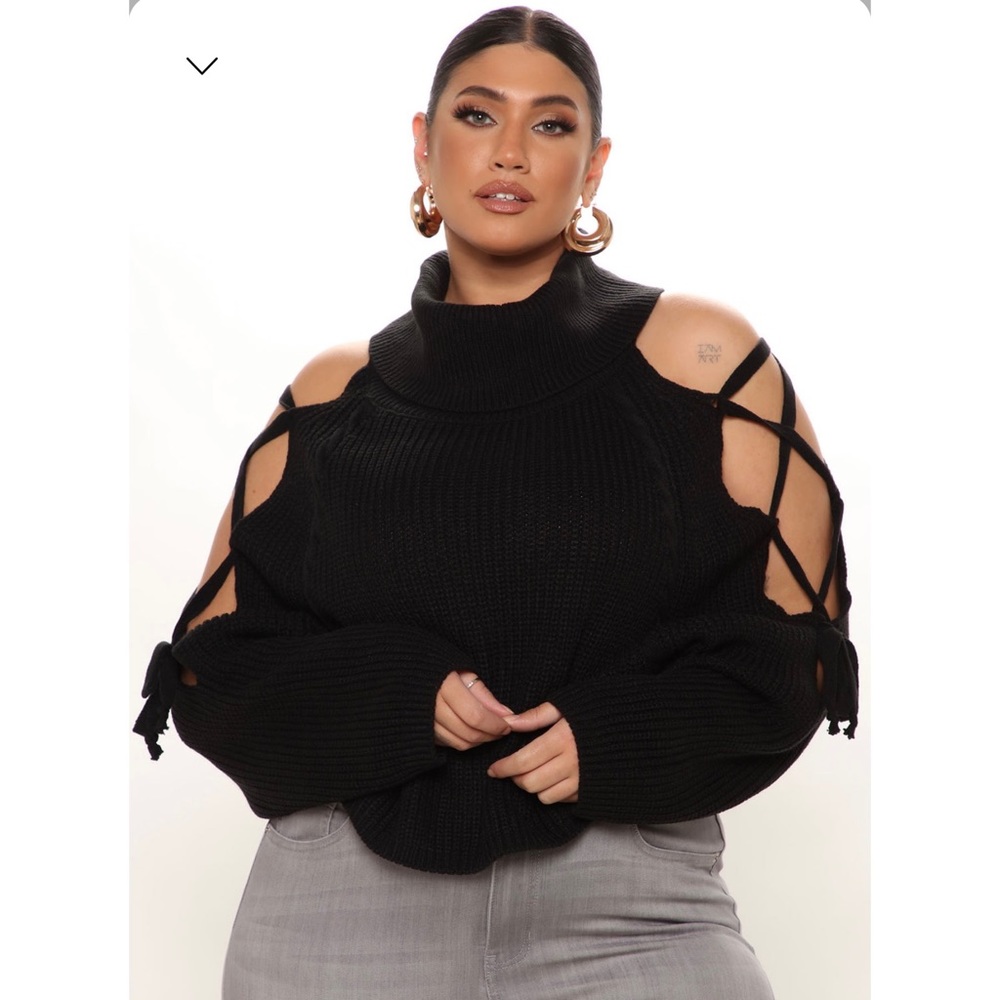 Black crop sweater
